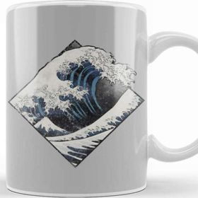 Baskı Dükkanı Wave Cube Beyaz Porselen Kupa Bardak