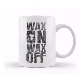 Baskı Dükkanı Wax On Wax Off Karate Kid Miyagi Beyaz Porselen Kupa Bardak