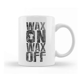 Baskı Dükkanı Wax On Wax Off Karate Kid Miyagi Beyaz Porselen Kupa Bardak
