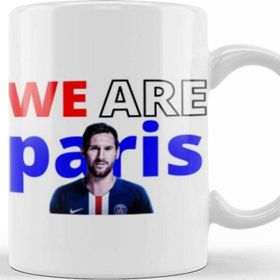 Baskı Dükkanı We Are Parıs Leo Messi Beyaz Porselen Kupa Bardak