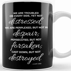 Baskı Dükkanı We Are Troubled On Every Side New Testament Quote Beyaz Porselen Kupa Bardak