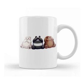 Baskı Dükkanı We Bare Bears 01 Beyaz Porselen Kupa Bardak