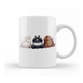 Baskı Dükkanı We Bare Bears 01 Beyaz Porselen Kupa Bardak