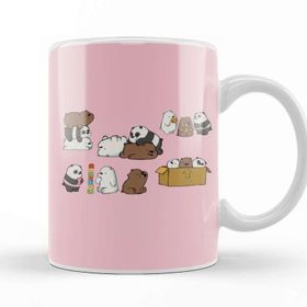 Baskı Dükkanı We Bare Bears Cute Beyaz Porselen Kupa Bardak