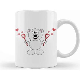 Baskı Dükkanı We Bare Bears Ice Bear Aşk Beyaz Porselen Kupa Bardak
