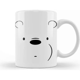 Baskı Dükkanı We Bare Bears Ice Bear Face Beyaz Porselen Kupa Bardak