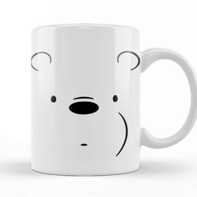 Baskı Dükkanı We Bare Bears Ice Bear Face Beyaz Porselen Kupa Bardak