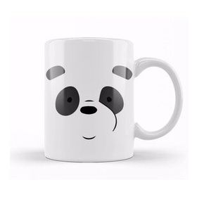 Baskı Dükkanı We Bare Bears Panda Face Beyaz Porselen Kupa Bardak