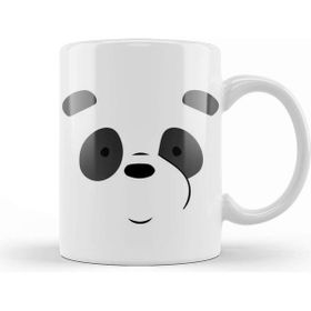 Baskı Dükkanı We Bare Bears Panda Face Beyaz Porselen Kupa Bardak