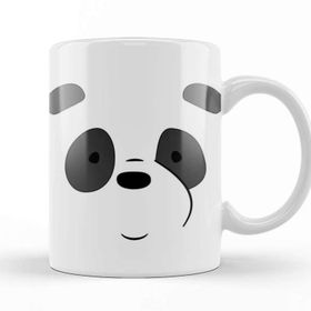 Baskı Dükkanı We Bare Bears Panda Face Beyaz Porselen Kupa Bardak