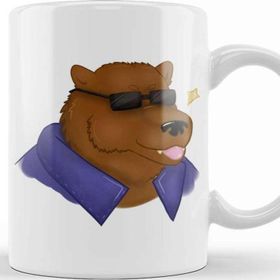 Baskı Dükkanı We Bare Bears Panda Grizz Beyaz Porselen Kupa Bardak