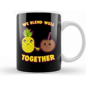 Baskı Dükkanı We Blend Well Together Funny Pineapple Coconut Pun Beyaz Porselen Kupa Bardak