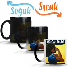 Baskı Dükkanı We Can Do it Sihirli Porselen Kupa