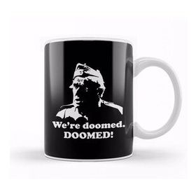 Baskı Dükkanı We Re Doomed Private James Frazer Dads Army Beyaz Porselen Kupa Bardak