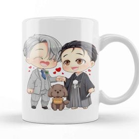 Baskı Dükkanı Wedding Victor Yuuri Yuri On Ice Beyaz Porselen Kupa Bardak