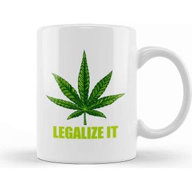 Baskı Dükkanı Weed Legalize It Marijuana Cannabis 01 Beyaz Porselen Kupa Bardak