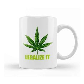 Baskı Dükkanı Weed Legalize It Marijuana Cannabis 01 Beyaz Porselen Kupa Bardak