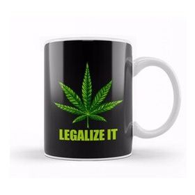 Baskı Dükkanı Weed Legalize It Marijuana Cannabis Beyaz Porselen Kupa Bardak