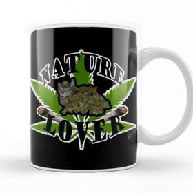 Baskı Dükkanı Weed Nature Lover Beyaz Porselen Kupa Bardak