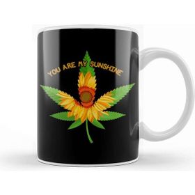 Baskı Dükkanı Weed Sunflower Marijuana Beyaz Porselen Kupa Bardak