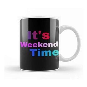 Baskı Dükkanı Weekend Beyaz Porselen Kupa Bardak