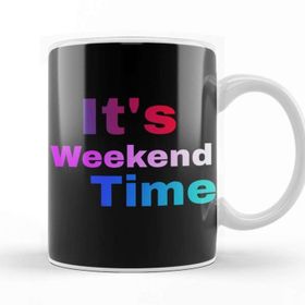 Baskı Dükkanı Weekend Beyaz Porselen Kupa Bardak