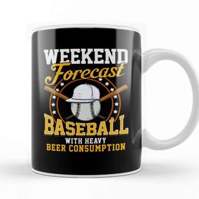 Baskı Dükkanı Weekend Forecast Baseball With Beer Consumption Beyaz Porselen Kupa Bardak
