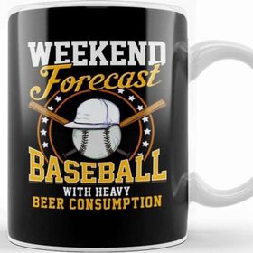 Baskı Dükkanı Weekend Forecast Baseball With Beer Consumption Beyaz Porselen Kupa Bardak