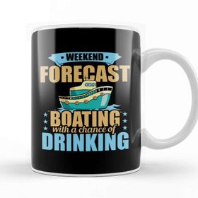 Baskı Dükkanı Weekend Forecast Boating With A Chance Of Drinking Beyaz Porselen Kupa Bardak