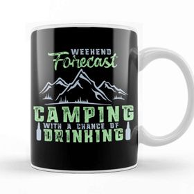 Baskı Dükkanı Weekend Forecast Camping With A Chance Of Drinking Beyaz Porselen Kupa Bardak