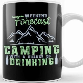 Baskı Dükkanı Weekend Forecast Camping With A Chance Of Drinking Beyaz Porselen Kupa Bardak