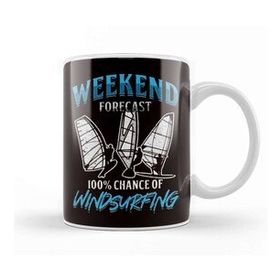 Baskı Dükkanı Weekend Forecast Windsurfing Windsurfer Sailboarding Ocean Beyaz Porselen Kupa Bardak