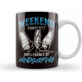 Baskı Dükkanı Weekend Forecast Windsurfing Windsurfer Sailboarding Ocean Beyaz Porselen Kupa Bardak