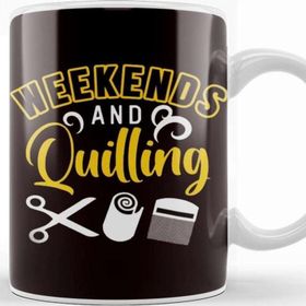Baskı Dükkanı Weekend Quilling Paper Filigree Crafting Hobby Art Craftsman Beyaz Porselen Kupa Bardak