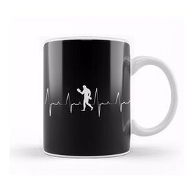 Baskı Dükkanı Weight Training Bodybuilder With Heart Rate Heart Beyaz Porselen Kupa Bardak