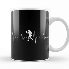Baskı Dükkanı Weight Training Bodybuilder With Heart Rate Heart Beyaz Porselen Kupa Bardak
