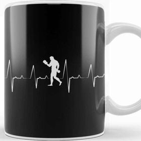 Baskı Dükkanı Weight Training Bodybuilder With Heart Rate Heart Beyaz Porselen Kupa Bardak