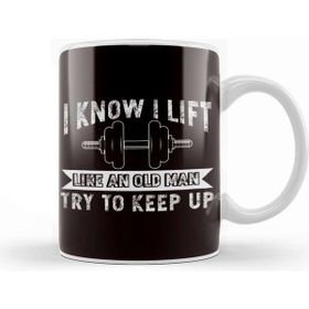 Baskı Dükkanı Weightlifting Like Old Man Bodybuilding Barbell Workout Porselen Beyaz Kupa Bardak