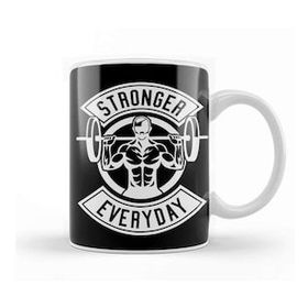 Baskı Dükkanı Weightlifting Stronger Everyday Beyaz Porselen Kupa Bardak