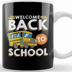 Baskı Dükkanı Welcome Back To School Kids Schoolbus New Student Beyaz Porselen Kupa Bardak
