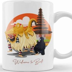 Baskı Dükkanı Welcome To Bali Denpasar Kuta Beach Porselen Beyaz Kupa Bardak