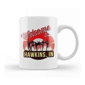 Baskı Dükkanı Welcome To Hawkins Indiana Stranger Things Beyaz Porselen Kupa Bardak