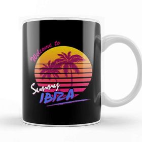 Baskı Dükkanı Welcome To Sunny Ibiza Porselen Beyaz Kupa Bardak