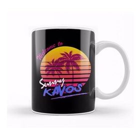 Baskı Dükkanı Welcome To Sunny Kavos Beyaz Porselen Kupa Bardak