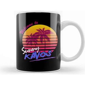 Baskı Dükkanı Welcome To Sunny Kavos Beyaz Porselen Kupa Bardak