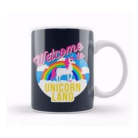 Baskı Dükkanı Welcome To Unicorn Land Beyaz Porselen Kupa