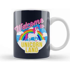 Baskı Dükkanı Welcome To Unicorn Land Beyaz Porselen Kupa