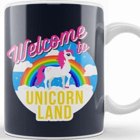 Baskı Dükkanı Welcome To Unicorn Land Beyaz Porselen Kupa