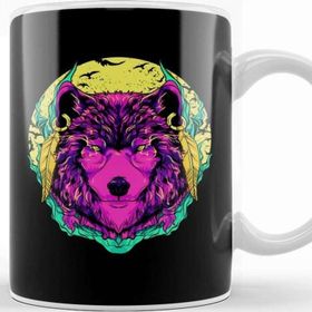 Baskı Dükkanı Werewolf Fierce Wolf Mythical Creature Majestic Beyaz Porselen Kupa Bardak