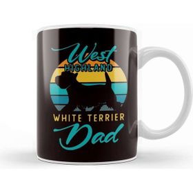 Baskı Dükkanı West Highland White Terrier Dad Dog Father Westie Dog Breed Beyaz Porselen Kupa Bardak